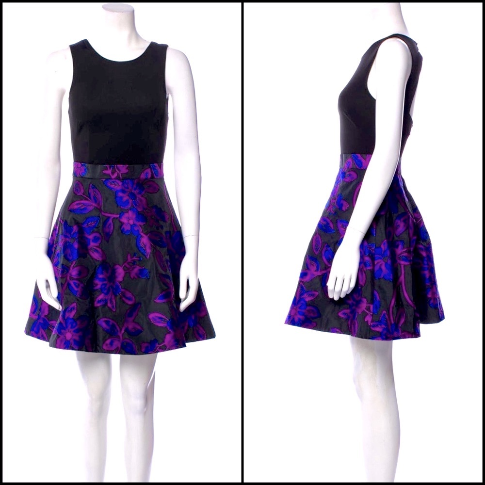 Aidan Mattox Floral Jacquard A-Line Cocktail Party  Dress
